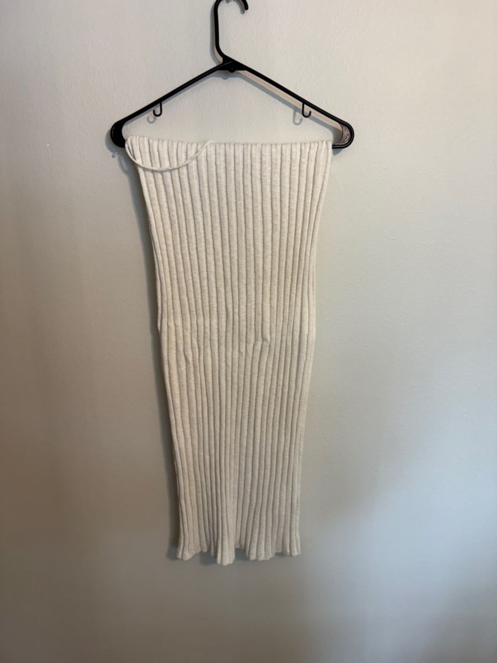 Free People Cream Ribbed Maxi Skirt